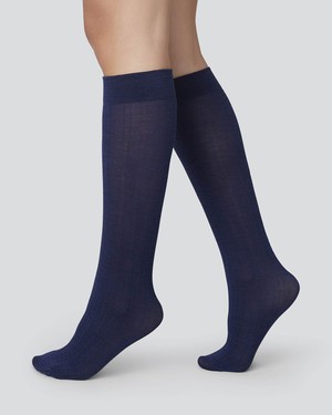 Freja Ribbed Wool Knee-Highs from Swedish Stockings