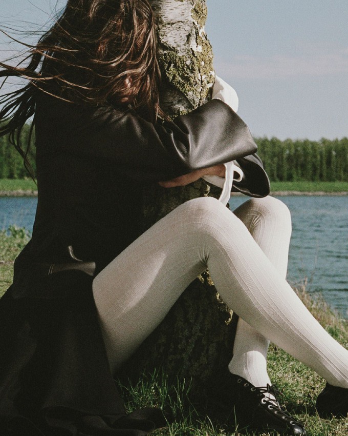 Freja Ribbed Wool Tights from Swedish Stockings