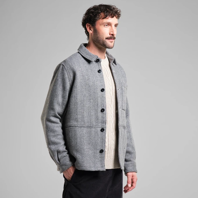 Jacket Fagersta Herringbone Zwart from The Blind Spot