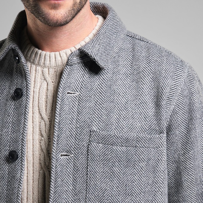 Jacket Fagersta Herringbone Zwart from The Blind Spot