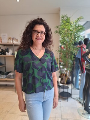 Thinking Mu Blouse Libelula Dark Leaf from The Blind Spot