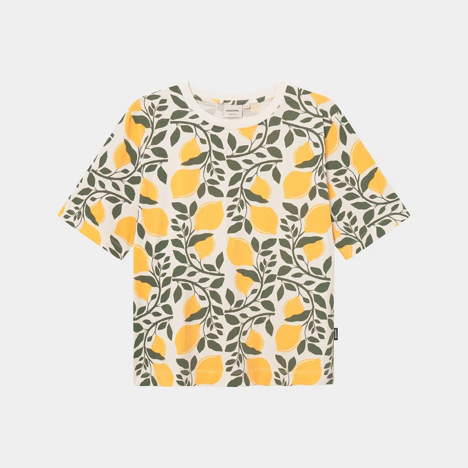 T-shirt Vadstena Lemon Branches Wit from The Blind Spot