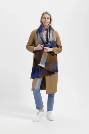 Alpaca Loca Sjaal Blocked Cobalt Blue, Camel, Naturals from The Blind Spot Alpaca Loca Sjaal Blocked Cobalt Blue, Camel, Naturals from The Blind Spot