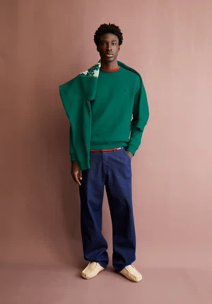 Armedangels Sweater Baaro Fleece Emerald Green from The Blind Spot