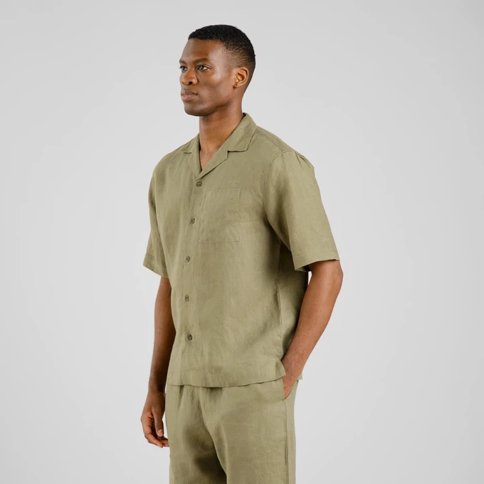 Shirt Marstrand Linnen Leaf Green from The Blind Spot