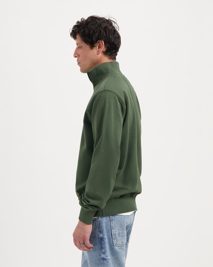 Kuyichi | Sweater Vince Zip Moss Green from The Blind Spot