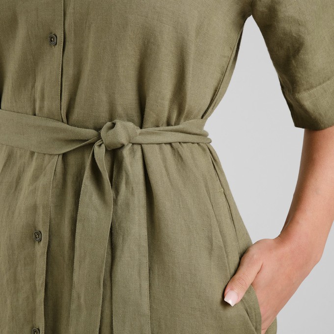 Blousejurk Ripa Linnen Leaf Green from The Blind Spot