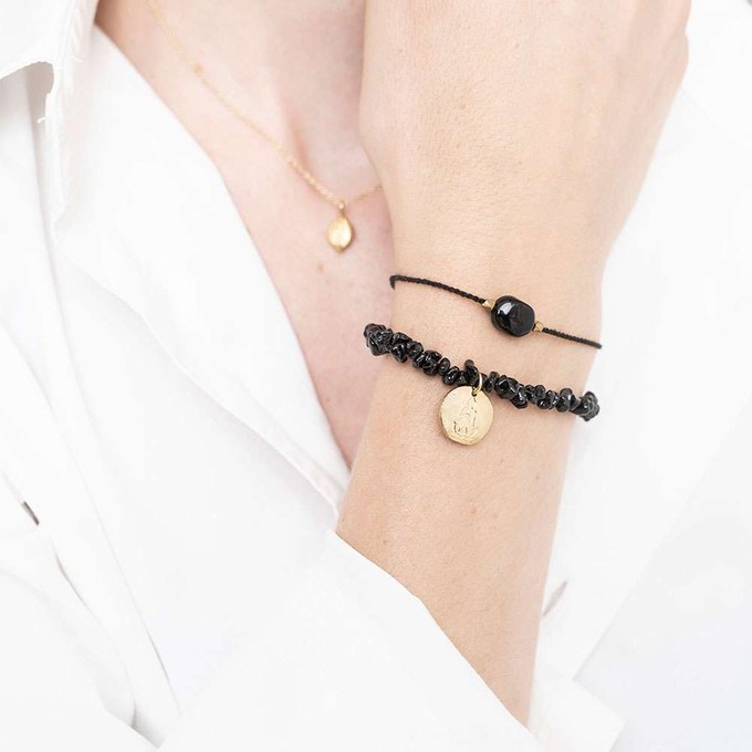 Edelsteen Kaart Zwarte Onyx Goud Armband from The Blind Spot