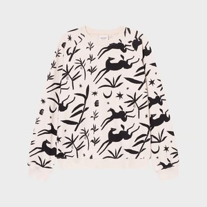 Dedicated | Sweater Ystad Papercut Horses Oat White from The Blind Spot