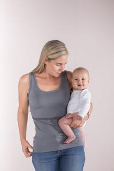 Organic Breastfeeding Vest in Storm Grey *Clearance* van The Bshirt