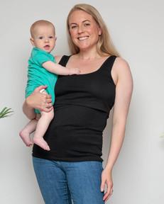 Organic Breastfeeding Vest in Black via The Bshirt