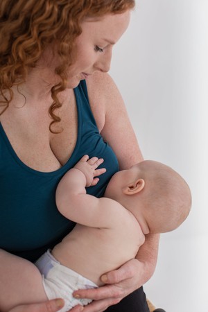 Organic Breastfeeding Vest in Tidal Teal from The Bshirt