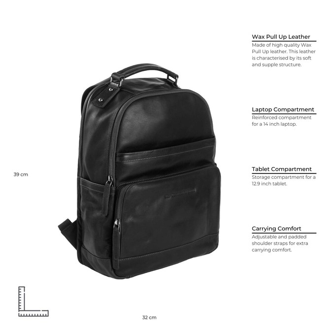 Leather Backpack Black Austin - The Chesterfield Brand from The Chesterfield Brand