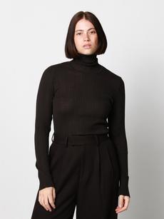 Ribbed brown Roll Neck | Rhea. via The Collection One