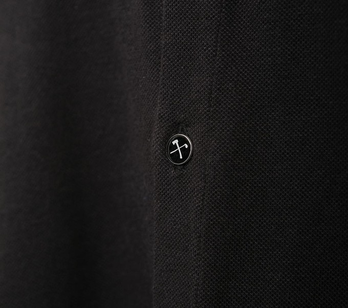 Overhemd Piqué - Biologisch katoen + elastane - zwart - verborgen button down from The Driftwood Tales