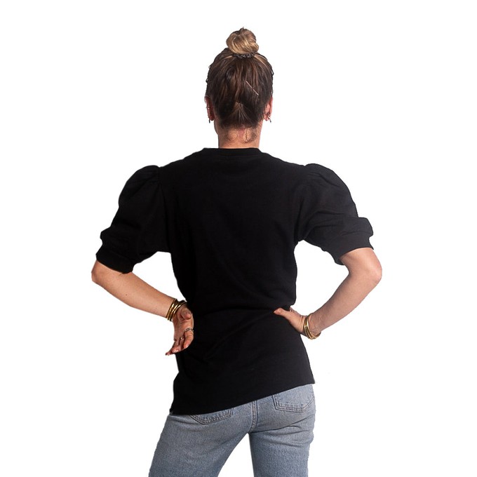 Biologisch zwart sweatshirt met Pofmouwen from The Driftwood Tales