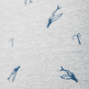 Sweatshirt - biologisch katoen - vliegende vrouw vissen en haakjes - Grijs melange from The Driftwood Tales