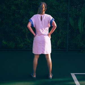 Kleid - Re-Denim + rosa Baumwolle from The Driftwood Tales