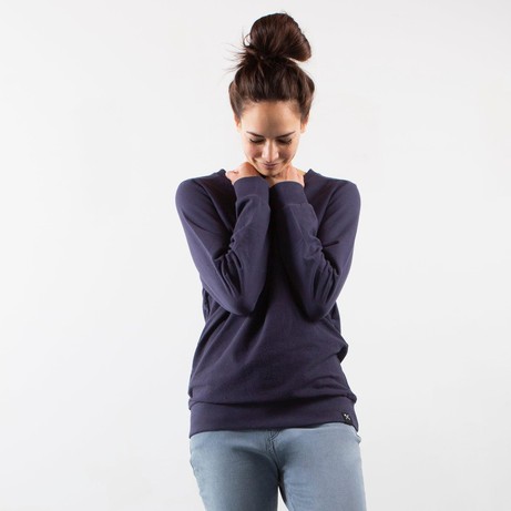 Sweatshirt Inside Out - Recycled Organic Cotton - Navy Blue from The Driftwood Tales