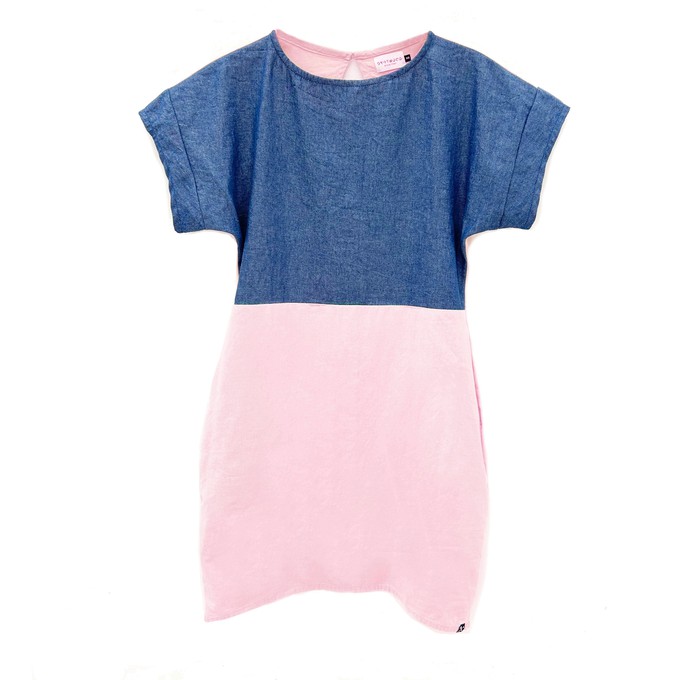 Kleid - Re-Denim + rosa Baumwolle from The Driftwood Tales