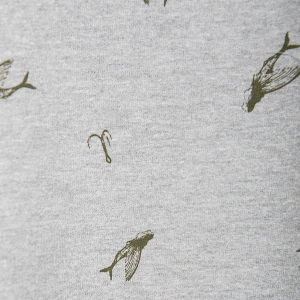 Sweatshirt - biologisch katoen - vliegende vrouw vissen en haakjes - Grijs melange from The Driftwood Tales