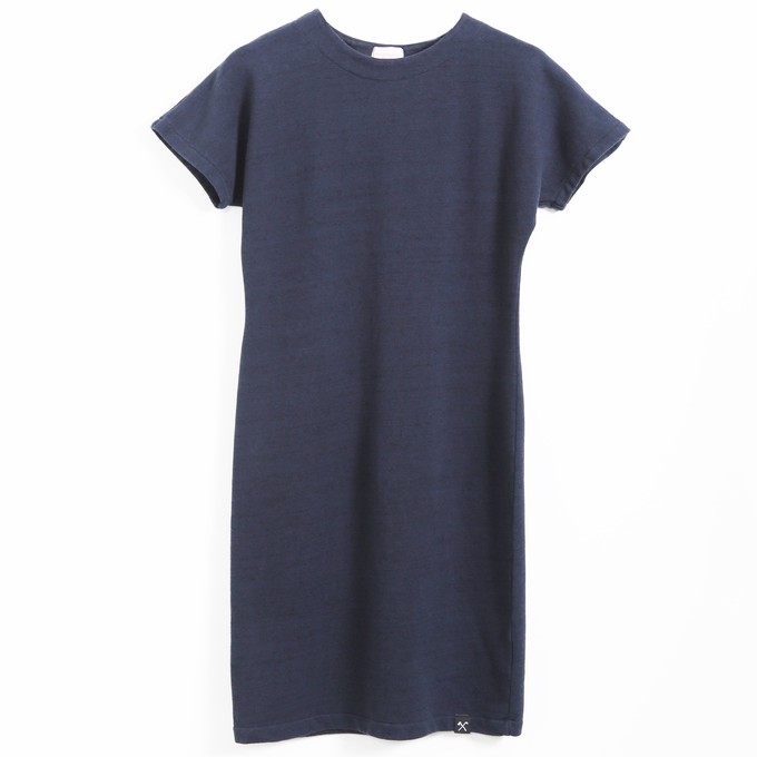 Jurk - gerecyclede sweatshirt stof - donkerblauw from The Driftwood Tales