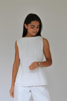 THE CELEST DENIM TOP via THE LAUNCH