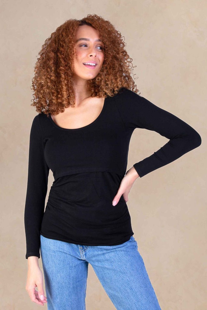 Peek-a-Boob Long Sleeve Nursing Top from Tilbea London