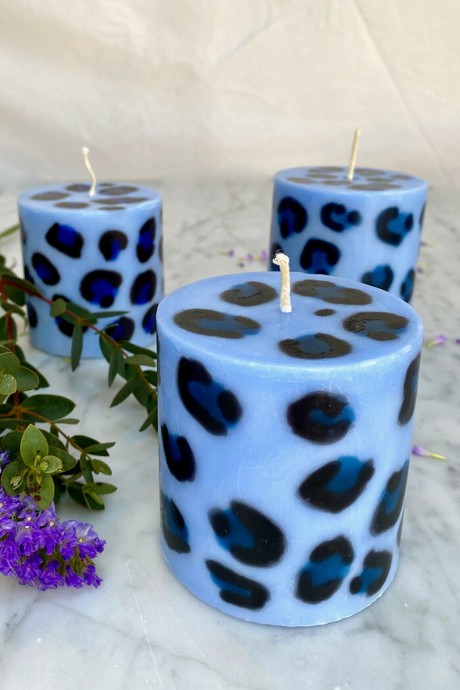 Tilbea Leopard Print Candle – Blue from Tilbea London
