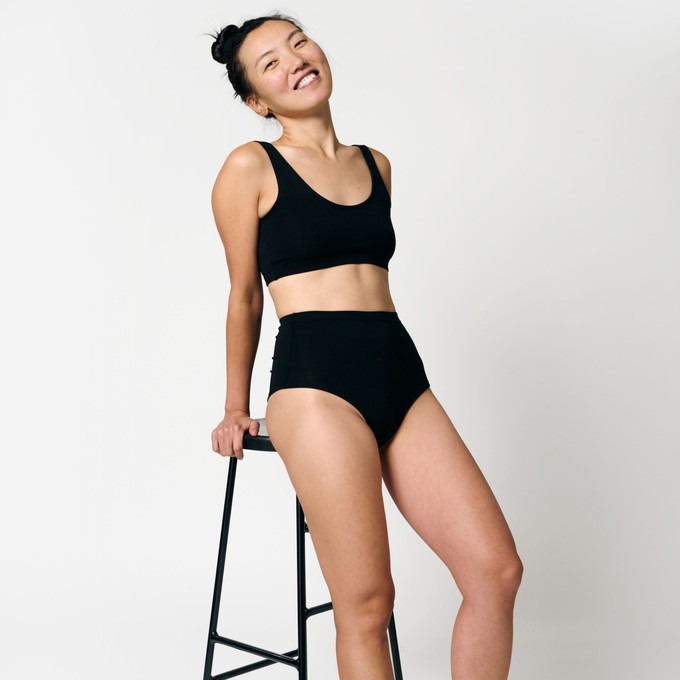 Black Organic Cotton Soft Bra from TIZZ & TONIC