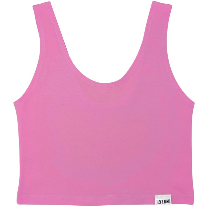 Bubblegum Organic Cotton Cropped Tank Top (Snug Fit) from TIZZ & TONIC Bubblegum Organic Cotton Cropped Tank Top (Snug Fit) from TIZZ & TONIC