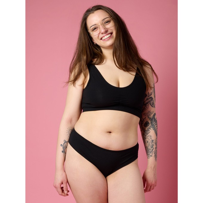 Black Organic Cotton Soft Bra from TIZZ & TONIC