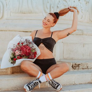 Black Fuzzy Velour Scrunchie from TIZZ & TONIC