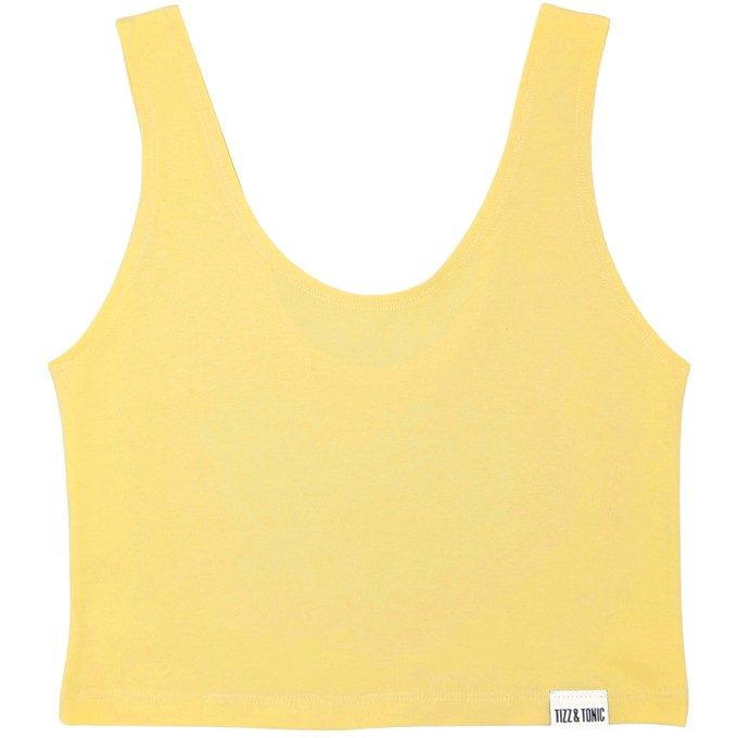 Butter Yellow Organic Cotton Cropped Tank Top from TIZZ & TONIC