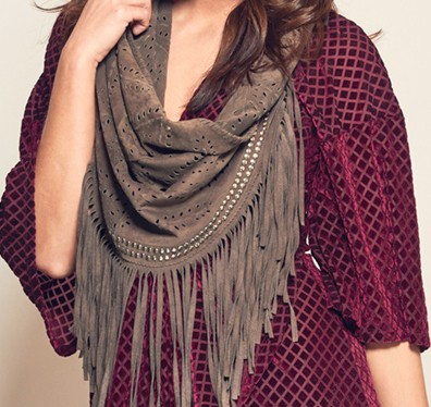 ekka SHAWL with studs - taupe from Treasures-Design