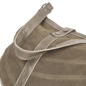 Yoko - khaki large leather shopper crossbody bag from Treasures-Design