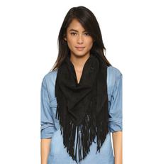 EKKA - MEDIUM FRINGE WRAP - BLACK via Treasures-Design