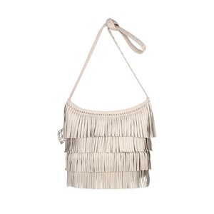 Luna leather fringebag crossbody - Ivory white from Treasures-Design