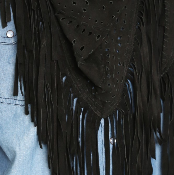 EKKA - MEDIUM FRINGE WRAP - BLACK from Treasures-Design