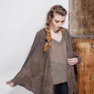 KATE SUEDE CAPE - DEEP KHAKI from Treasures-Design