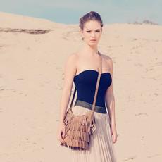 Luna suede fringed crossbody bag - camel via Treasures-Design