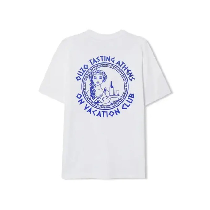 On Vacation Ouzo Tasting T-Shirt Wit from UP TO DO GOOD