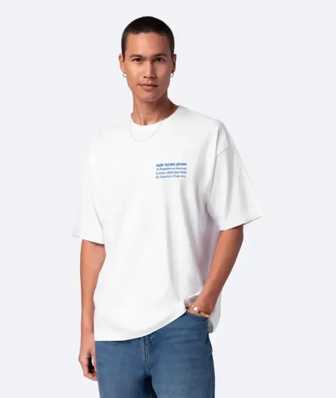 On Vacation Ouzo Tasting T-Shirt Wit from UP TO DO GOOD
