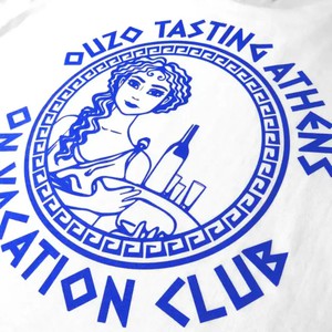On Vacation Ouzo Tasting T-Shirt Wit from UP TO DO GOOD