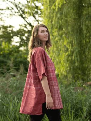 Pink Gamcha Kimono from Urban Medley