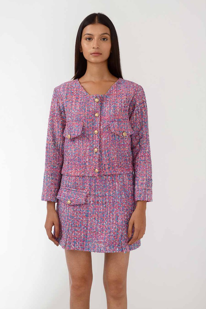 Handwoven Mini Skirt - Pink from Urbankissed