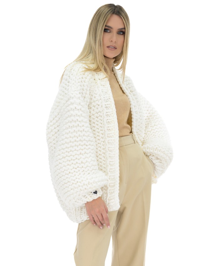 Classic Chunky Cardigan - White from Urbankissed
