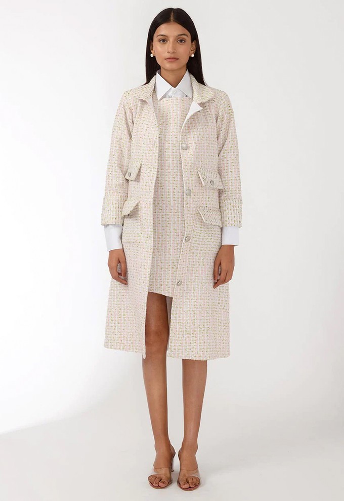 Handwoven Long Coat - Cream from Urbankissed