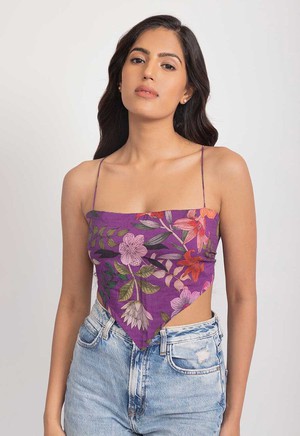 Violet Vegan Silk Napkin Top from Urbankissed