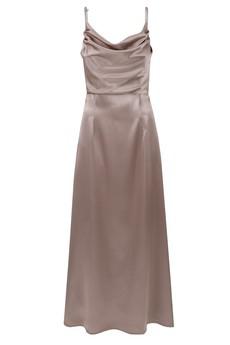 Satin Slip Dress Maxi - Beige via Urbankissed